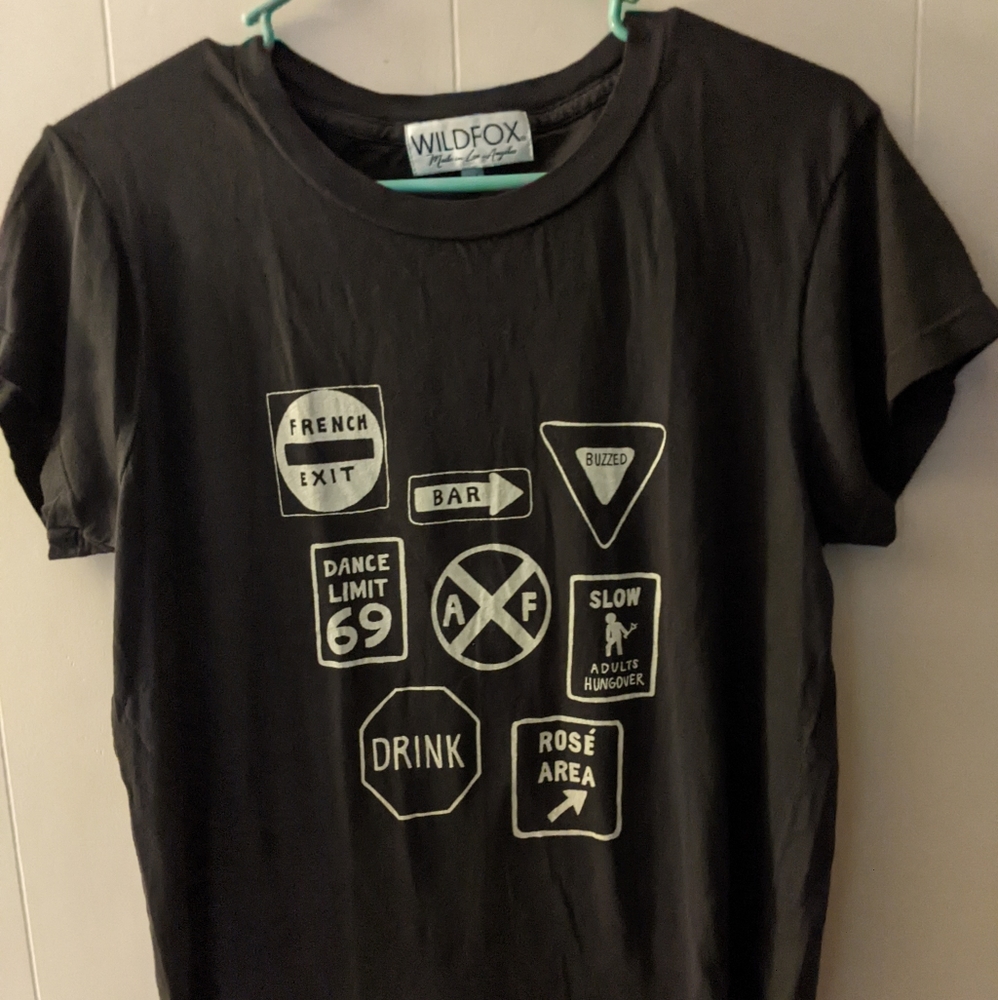 WILDFOX Women's Size Medium T Shirt Black